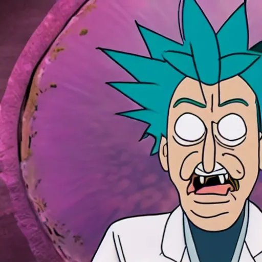 Image similar to !dream the roll of Rick Sanchez will be played by Bill Murray, spikey hair, white lab coat, photography