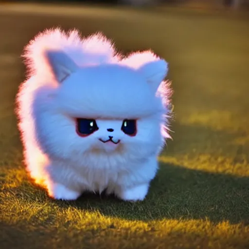 Image similar to Photo of a real life Pokemon, cute!!!, fluffy!!!, adorable!!!, ultra realistic!!!, golden hour, sharp focus