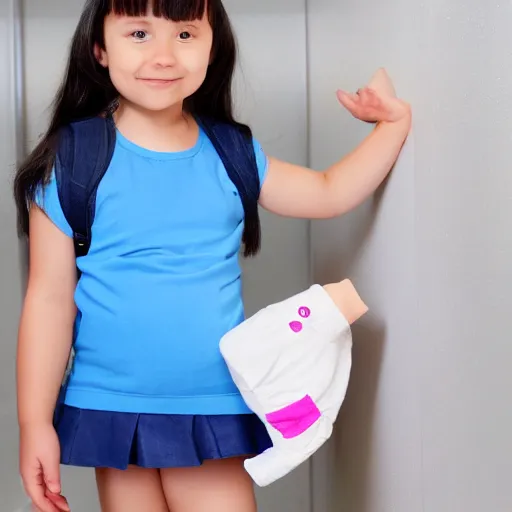 Image similar to school girl wearing pampers