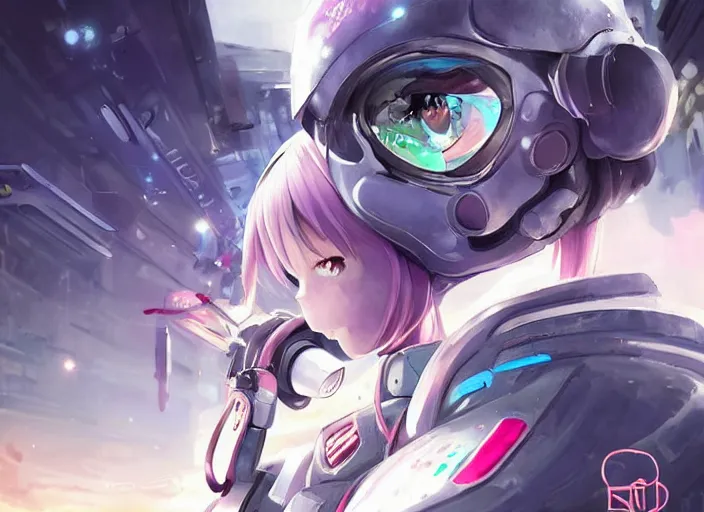 Prompt: anime girl in futuristic space suit, dynamic composition, motion, ultra-detailed, incredibly detailed, a lot of details, amazing fine details and brush strokes, colorful and grayish palette, smooth, HD semirealistic anime CG concept art digital painting, watercolor oil painting of Clean and detailed post-cyberpunk sci-fi close-up schoolgirl in asian city in style of cytus and deemo, blue flame, relaxing, calm and mysterious vibes,, by a Chinese artist at ArtStation, by Huang Guangjian, Fenghua Zhong, Ruan Jia, Xin Jin and Wei Chang. Realistic artwork of a Chinese videogame, gradients, gentle an harmonic grayish colors. set in half-life 2, Matrix, GITS, Blade Runner, Neotokyo Source, Syndicate(2012), dynamic composition, beautiful with eerie vibes, very inspirational, very stylish, with gradients, surrealistic, dystopia, postapocalyptic vibes, depth of field, mist, rich cinematic atmosphere, perfect digital art, mystical journey in strange world