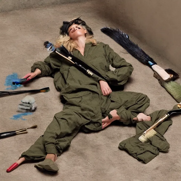 Image similar to Yes, she thought, laying down her brush in extreme fatigues, I have had my vision