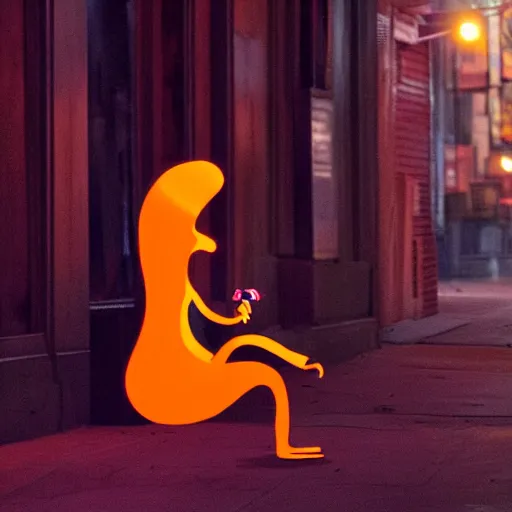 Prompt: digital art of Casper of a Halloween ghost smoking a cigarette on NYC sidewalk, city lights, trending on artstation, 8k, 4k, volumetric lighting, lighthearted, cinematic composition, hd, fun