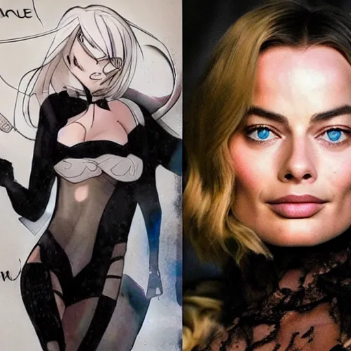 Image similar to margot robbie, anime