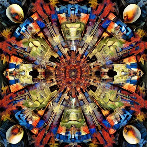 Image similar to an oil painting by arcimboldo, by georgia o keeffe, by botticelli, by giger, by frank frazetta seen through a kaleidoscope, kaleidoscope, broken, nerve system, medical