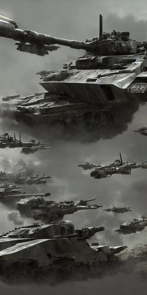 Prompt: concept art, world war iii, war scenes, ultra wide angle, unmanned aerial vehicles, unmanned armored vehicles, soldiers'remote command operations, launch kinetic energy weapons, launch tracking missiles, armor piercing missiles, drag light bombs, backlight, future technology, smooth lines, high detail, 8 k, octane rendering, unreal engine.