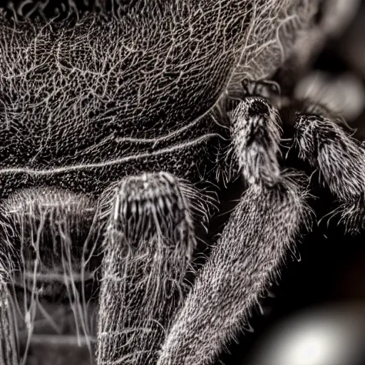 Prompt: a realistic head of a spider, photography 500px, close up.