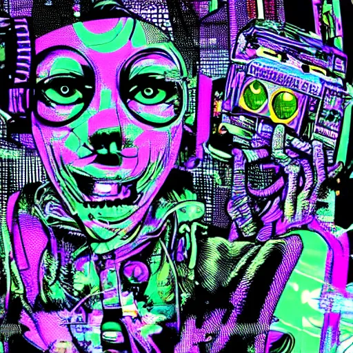 Image similar to marihuana mixed with lsd cyberpunk