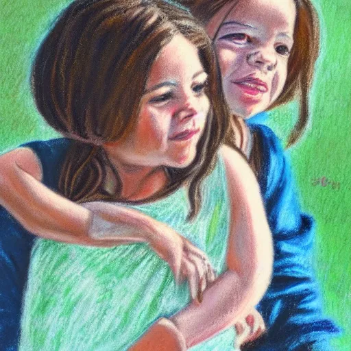 Prompt: a pastel painting of darcey and stacey silva