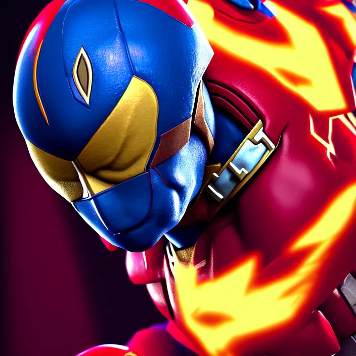 Image similar to cinematic portrait, captain falcon, head and chest only, nintendo, contemporary, masterpiece, cinematic composition, dramatic pose, beautiful lighting, sharp, details, hyper - detailed, hd, 4 k