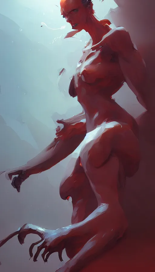 Image similar to creature by jesper ejsing, ilya kuvshinov, greg rutkowski on artstation