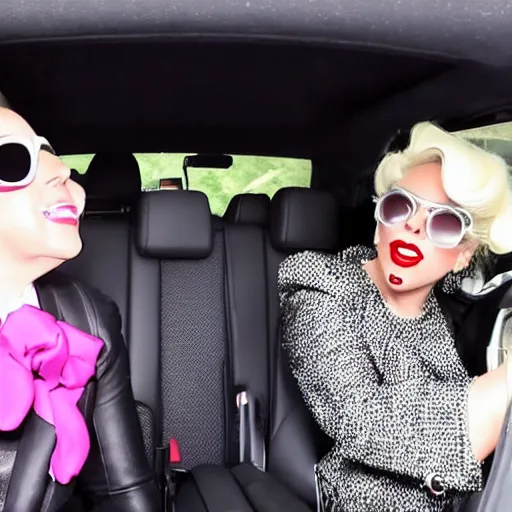 Image similar to lady gaga and judy garland carpool karaoke