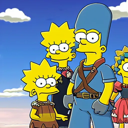 Prompt: xenoblade pyra in the simpsons