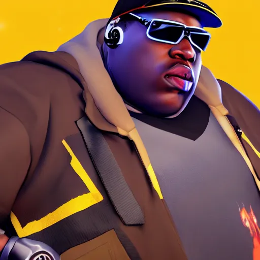 Prompt: biggie smalls as a overwatch hero, ingame, 4 k, clear focus, detailed,