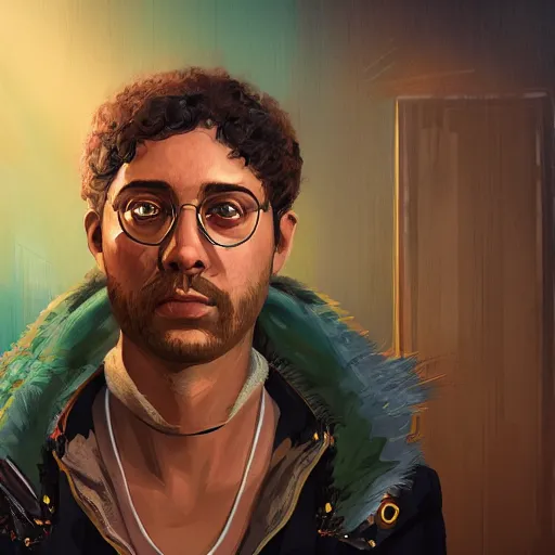 Prompt: portrait in the style of disco elysium, trending on artstation