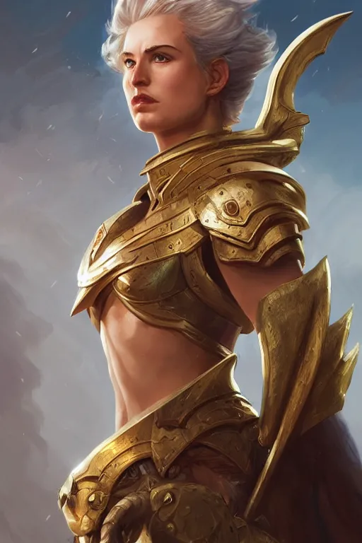 Image similar to amazon valkyrie athena, d & d, fantasy, portrait, highly detailed, headshot, digital painting, trending on artstation, concept art, sharp focus, illustration, art by artgerm and greg rutkowski and magali villeneuve