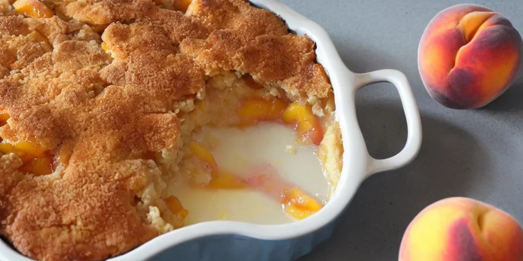 Prompt: Peach cobbler