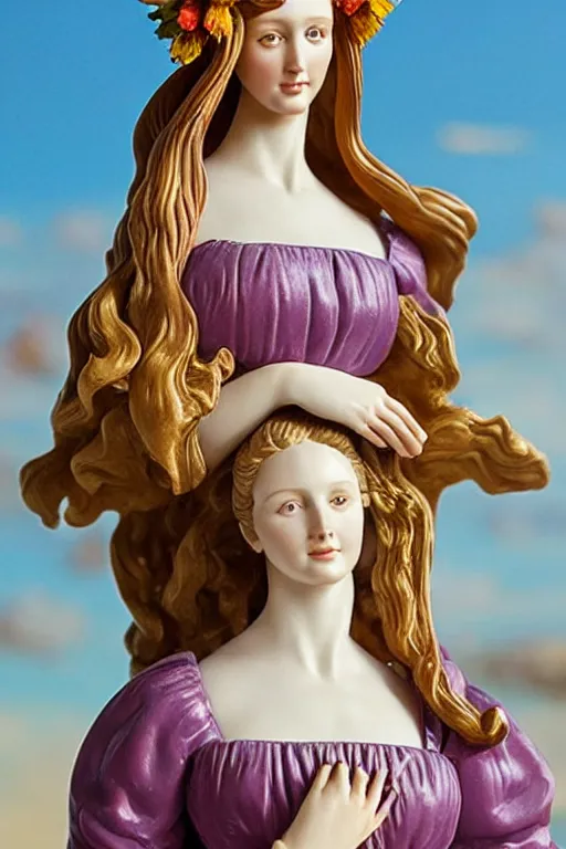 Image similar to beautiful portrait of a woman, the birth of venus collectable toy action figure