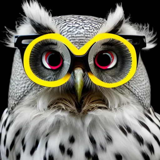 Prompt: Genius owl wearing study glasses, 8k , highly detailed