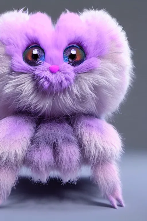 Image similar to high quality 3 d render hyperrealist very cute multipastel dotted fluffy! tarantula cat hybrid with detailed fluffy wings!!, vray smooth, in the style of detective pikachu, hannah yata charlie immer, dramatic blue light, low angle, uhd 8 k, sharp focus