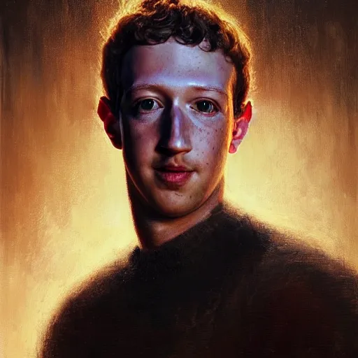 Image similar to handsome portrait of mark zuckerberg posing, radiant light, caustics, war hero, apex legends, by gaston bussiere, bayard wu, greg rutkowski, giger, maxim verehin
