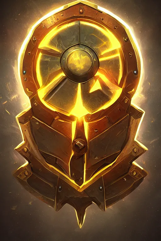 Image similar to shield fantasy epic legends game icon stylized digital illustration radiating a glowing aura global illumination ray tracing hdr fanart arstation by ian pesty and katarzyna da „ bek - chmiel