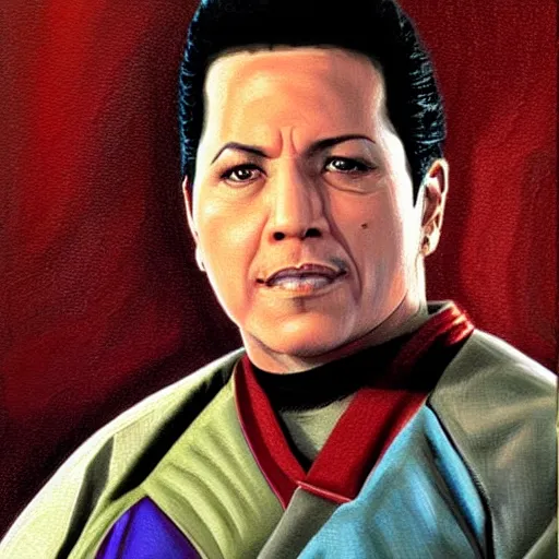 Prompt: chakotay from star trek voyager. realistic concept art painting.