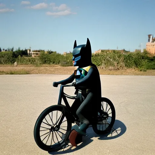 Image similar to batman riding a bike