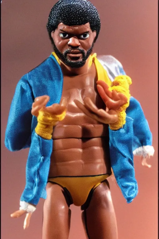 Image similar to billy preston ( 1 9 7 4 ) as a 1 9 8 0 s wrestling action figure