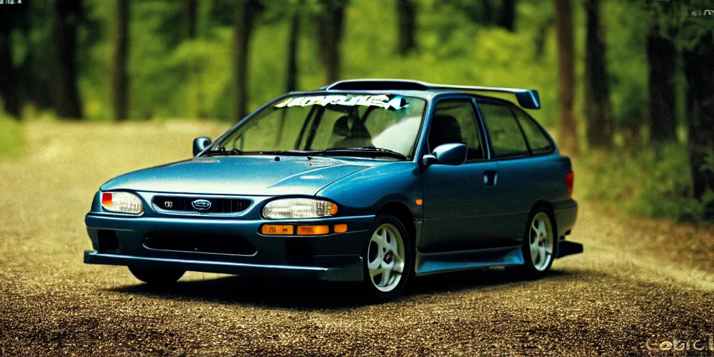 Image similar to photograph, 1999 subaru impreza 2.5RS, GC8, cinematic, 8k, depth of field, bokeh.