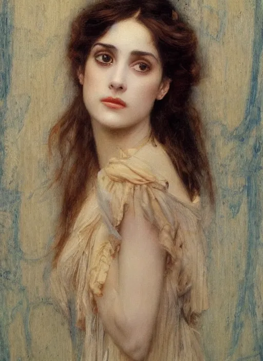 Image similar to a beautiful painting of young winona ryder by juan luna, pre-raphaelite, detailed, trending on artstation, hd, masterpiece