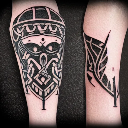 Image similar to tattoo design, stencil, viking