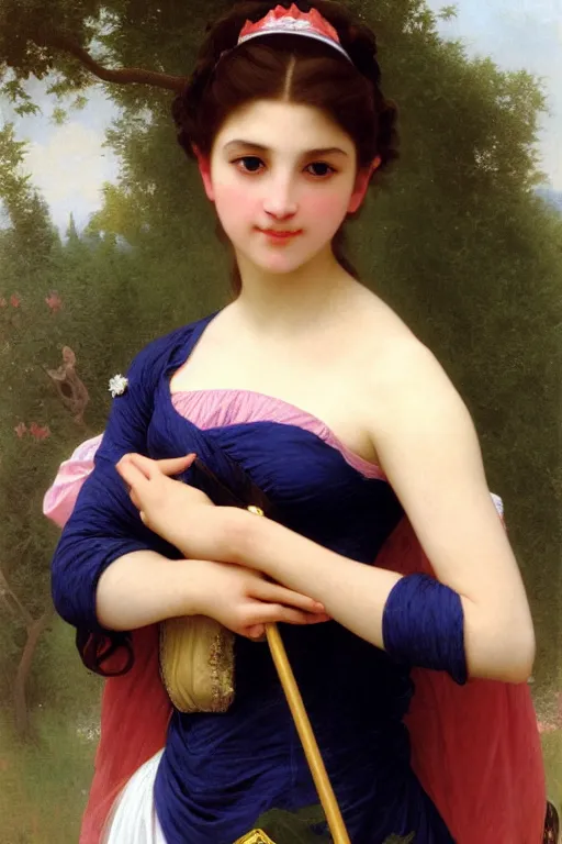 Prompt: princess peach, painting by william adolphe bouguereau
