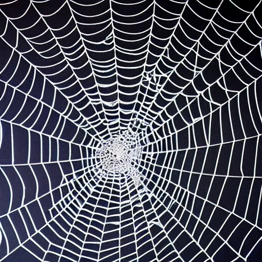 Prompt: a spider web woven between asteroids in outer space, orbiting a planet.