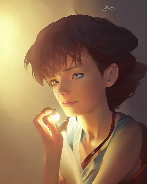 Prompt: a beautiful coalminer woman in a mine lit by a lamp, ambient cave lighting, detailed face, by makoto shinkai, stanley artgerm lau, wlop, rossdraws