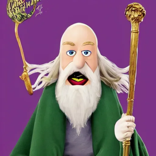 Image similar to Albus Dumbledore depicted as a muppet