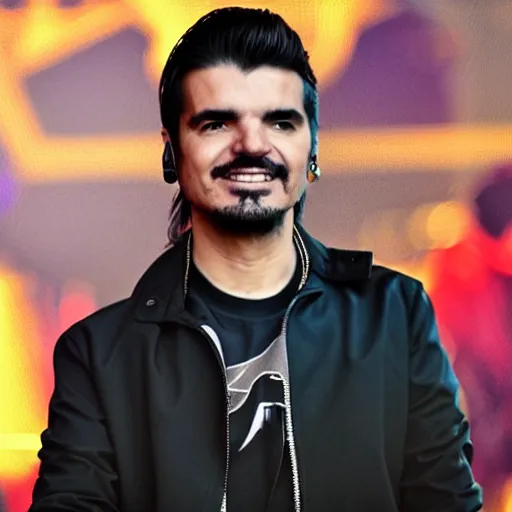 Prompt: Juanes at a concert in Barcelona