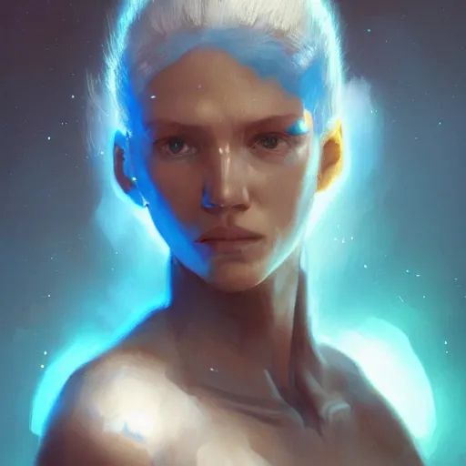 Image similar to A portrait of a blue woman, hairstyle white afro, techwear, cyberpunk, sith, star wars art, red light, art by greg rutkowski, matte painting, trending on artstation