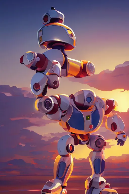 Image similar to metabots medabots medarotto medarot robot minimalist comics, behance hd by jesper ejsing, by rhads, makoto shinkai and lois van baarle, ilya kuvshinov, rossdraws global illumination ray tracing hdr radiating a glowing aura