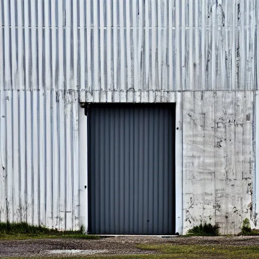 Image similar to type : the band exit north coming out of and industrial door in a rough neighbourhood h 7 6 4