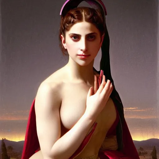 Prompt: Painting of Lady Gaga as Padme Amidala. Art by william adolphe bouguereau. During golden hour. Extremely detailed. Beautiful. 4K. Award winning.