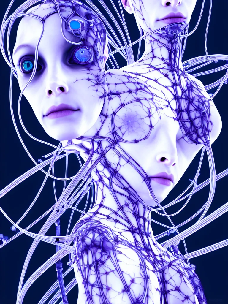 Image similar to x - rays and bioscans, new ai race, inspired by æon flux, hideo kojima, mobius, and botticelli, pre - raphaelite, shoujo manga, ferrofluid, quantum deep magic, uncanny, mesmerizing, wires, veins, ultrafine inklines, 4 k photorealistic, full shot,