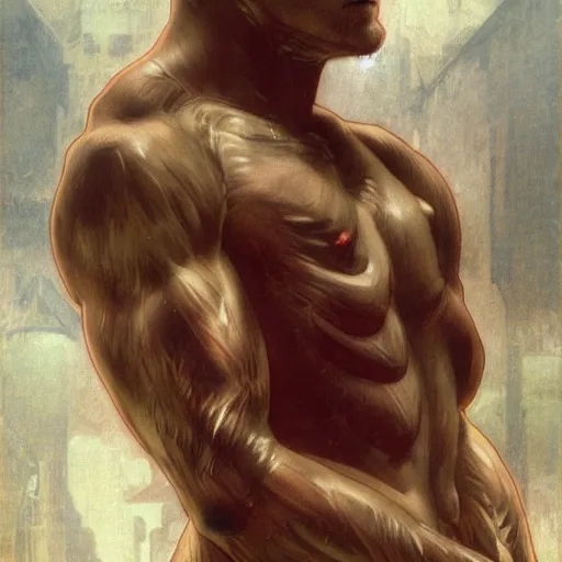 Prompt: a still of Leonardo DiCaprio as flesh human eater red inner muscles Titan in Attack on Titans, (Attack on Titans anime), sigma male, accurately portrayed, portrait art by alphonse mucha and greg rutkowski, highly detailed, digital painting, concept art, trending on artstation, very detailed, smooth, sharp focus, refined, masterpiece