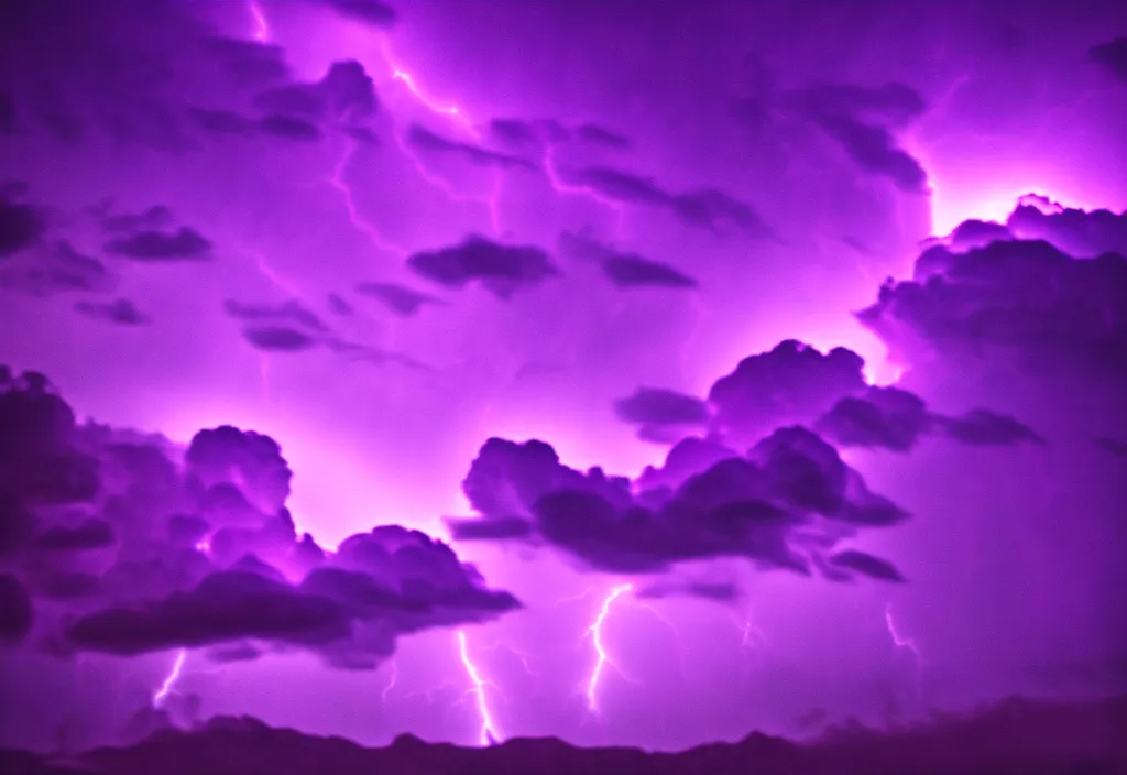 Prompt: purple color lighting storm with Aztecs fighting enemies nebula sky with dramatic clouds 50mm shot