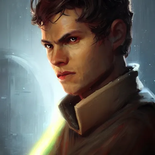 Image similar to portrait of a man by greg rutkowski, jedi knight anakin fel, short black hair, star wars expanded universe, he is about 3 0 years old, wearing the tactical gear of the galactic alliance, highly detailed portrait, digital painting, artstation, concept art, smooth, sharp foccus ilustration, artstation hq