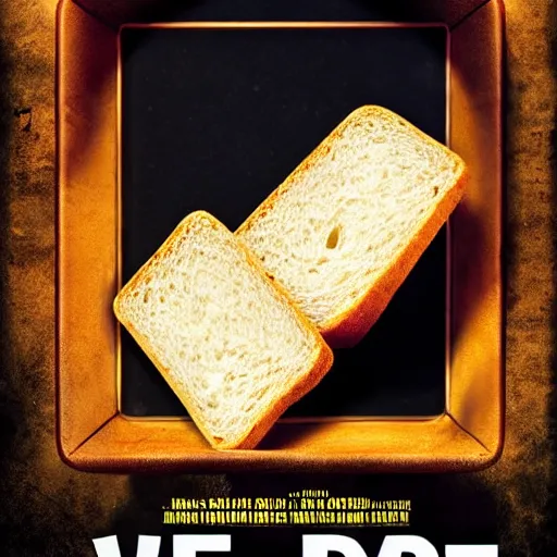 Image similar to elaborate movie poster for a slice of white bread, photorealistic