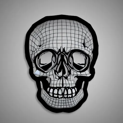 Prompt: skull logo in 3d