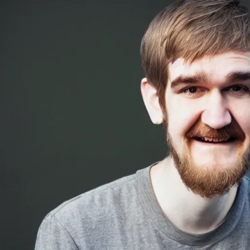 Image similar to bo burnham with a beard living in the future, green lighting