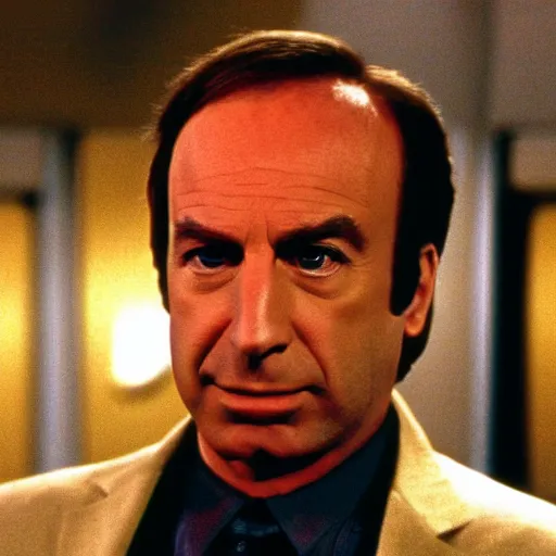 Image similar to Saul Goodman in Star Trek the next generation, tv still, 4k