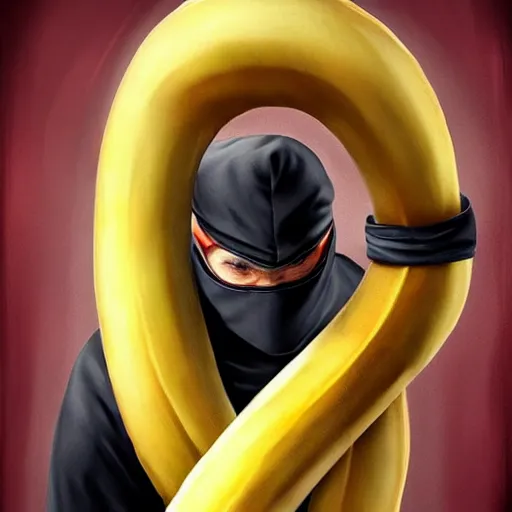 Prompt: a ninja banana photorrealistic