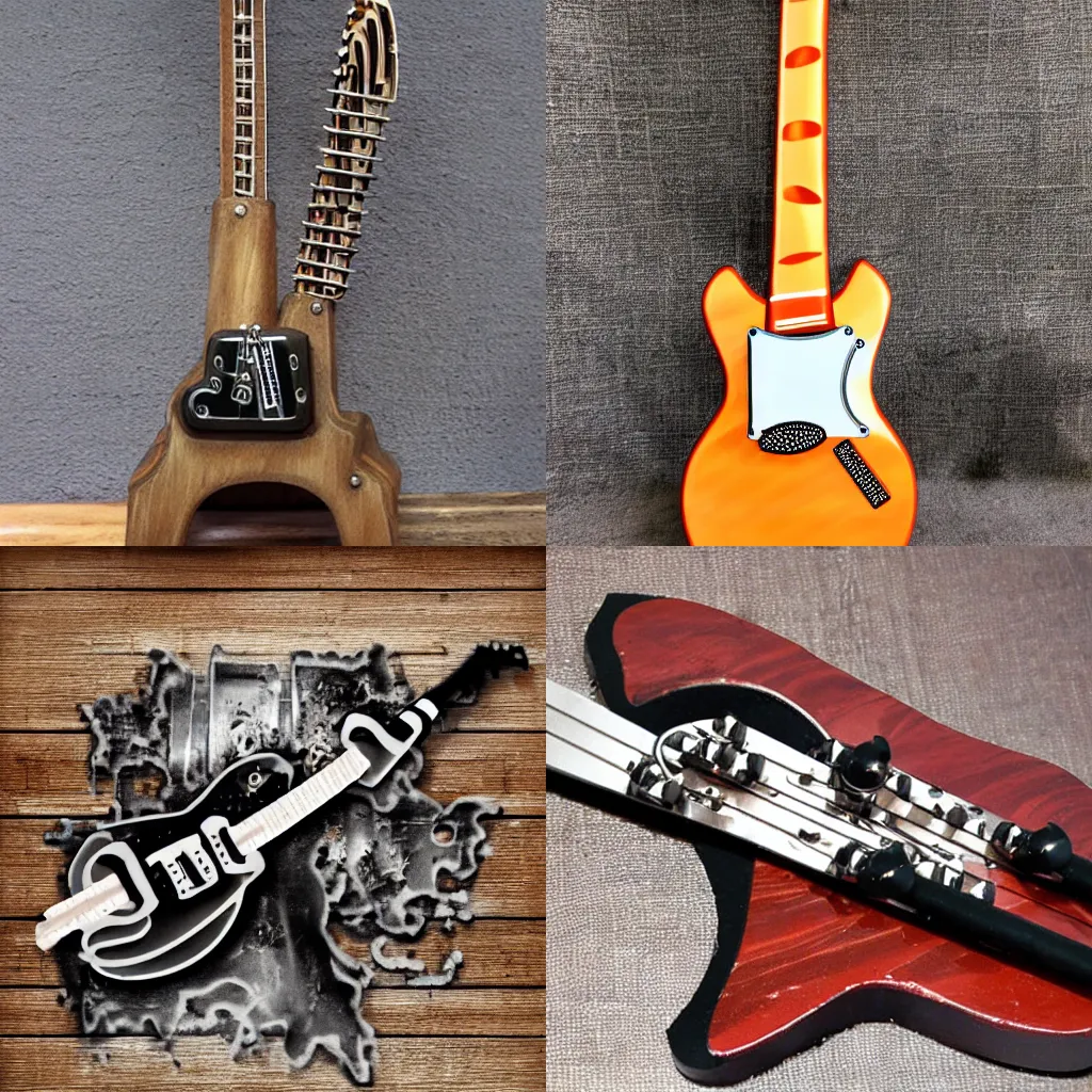 Prompt: meat grinder guitar